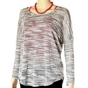 Olive & Oak | Semi-Sheer Marbled Oversized Dolman Top.